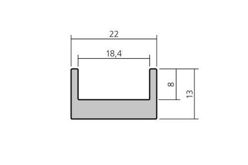 16470.40 | ZIJDELINGSPROFIEL AFWERKING: E6/EV6 - 6MTR/LNG