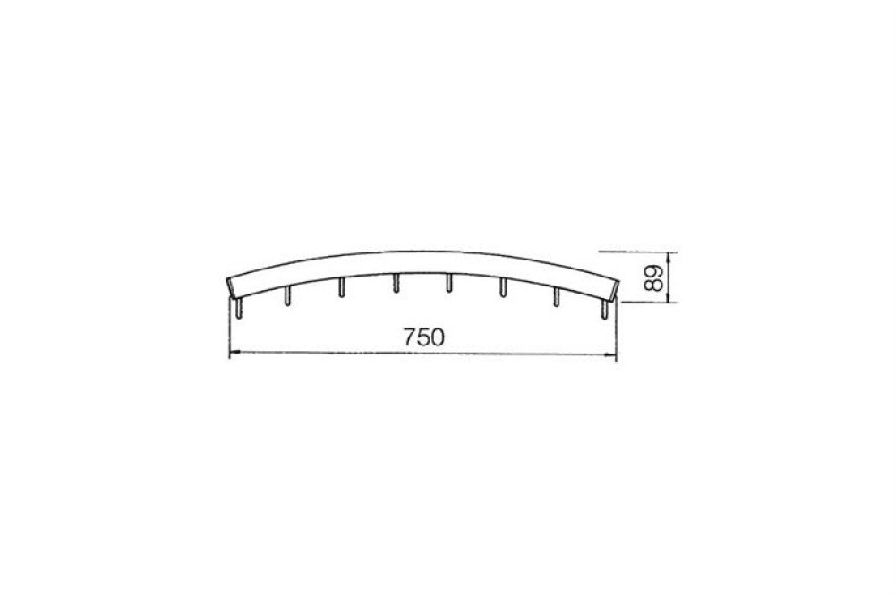 CHB-3065-852 | BARRE ALUMINIUM COURBE FINITION : E6/EV1 - 750MM
