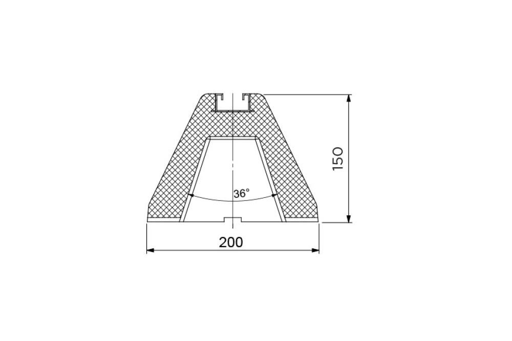 ALX-1131-000 | ALIXO HIGH-FOOT 1200X200X150MM - 500KG HOGE RUBBER SOKKEL