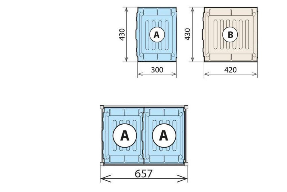 FCA-6410-000 | COMBINAISON BAC DE RETENTION  460X630MM FERMOSTOCK 6611/6622/6811 - 2xA