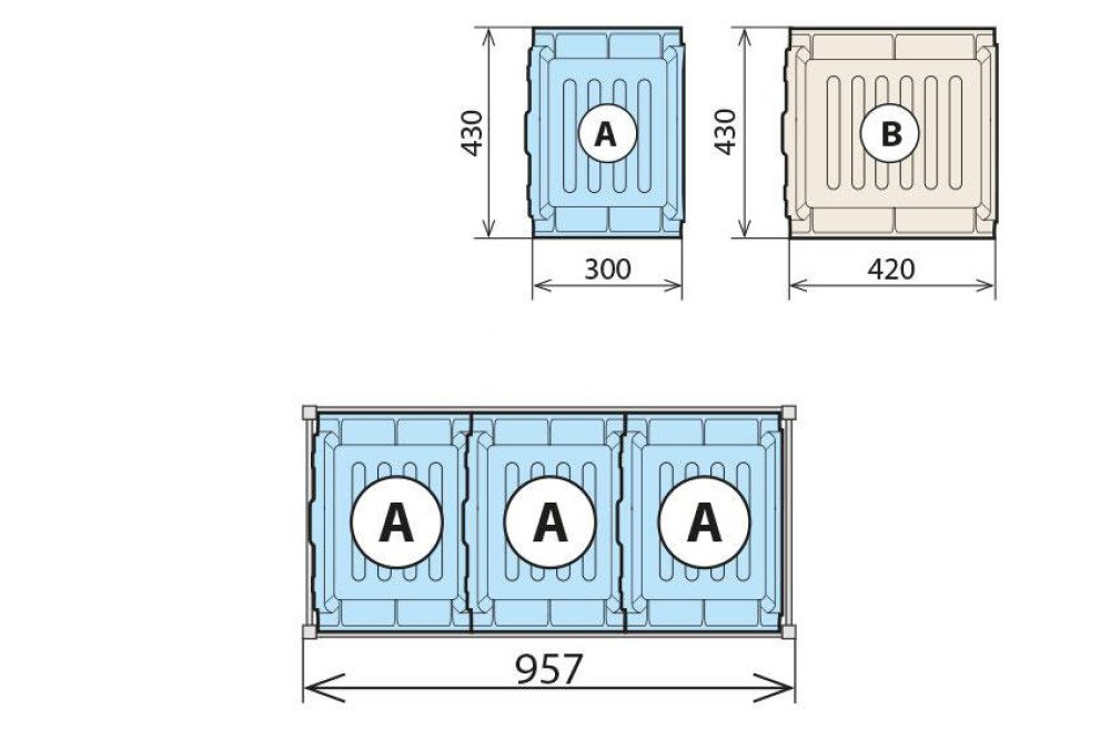 FCA-6413-000 | COMBINAISON BAC DE RETENTION 460X930MM FERMOSTOCK 6611/6622/6811 - 3XA