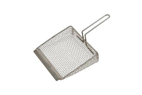 DRF-2121-000 | PLATTE FRIETSCHEP RVS - 220X190MM GEVLOCHTEN DRAAD - MET SCHRAPER