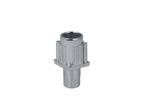 Inbuisvoet 40x40mm - zamac vernikkeld - + RVS regelstuk