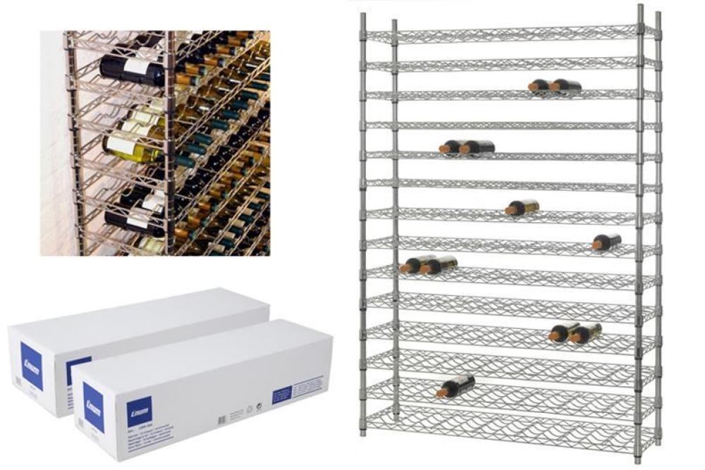 LWR-1014-845 | OPSLAGREK 14 NIVEAUS - 168 FLESSEN VERCHROOMD - 1220X360X1820MM
