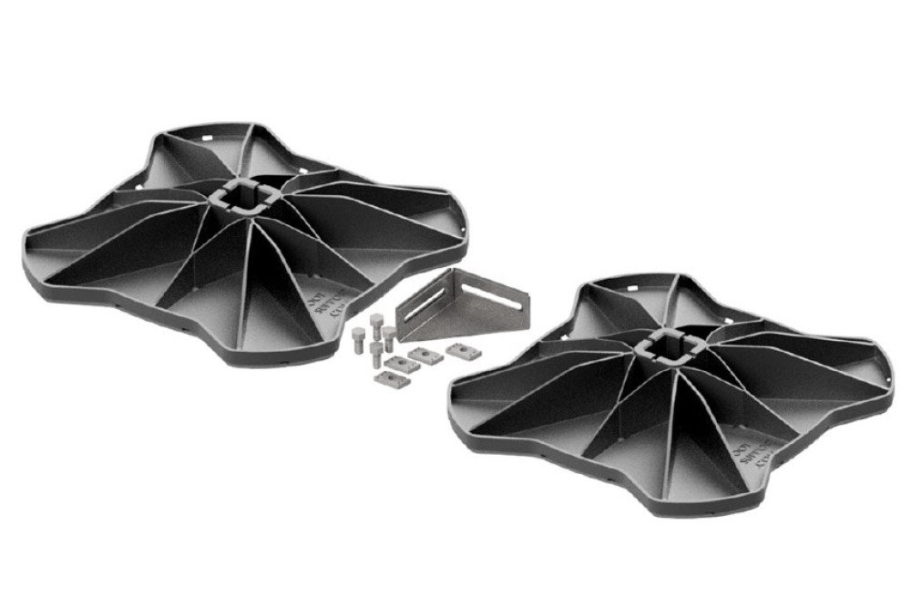 H-frame tech set 400x400mm - 2 stelpoten + bevestigingskit