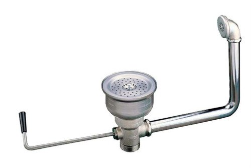 Afvoer spoelbak met gebogen draaihendel - met complete overloopkit - 2'