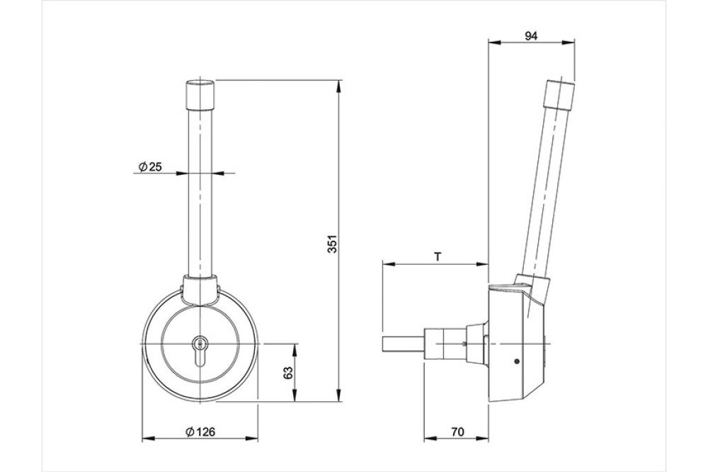 RLC-6108-000 | FERMETURE COMPLETE + CLE POUR PANNEAU DE 60 MM