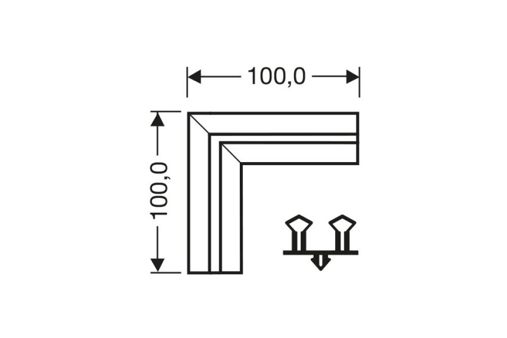 Hoekstuk - 100x100mm voor JCR-0110-050