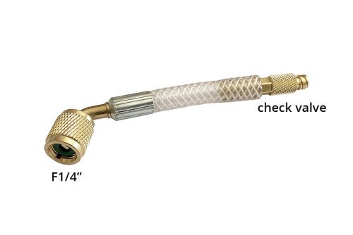 Tuyau avec adaptateur 1/4' V SAE et clapet anti-retour