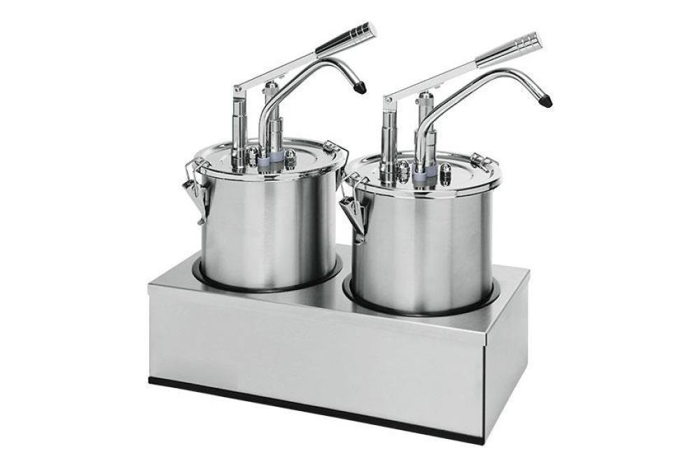 KSD-1020-000 | POMPE A SAUCE PREMIUM EN INOX AVEC RECIPIENT 4.5L ET COUVERCLE, SET 2