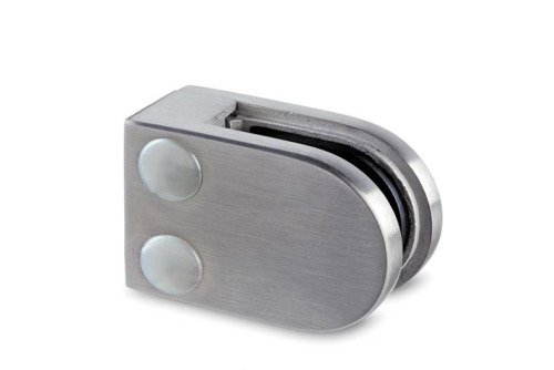 Vlakke glasklem voor glasdikte 8mm - 27 - met zekerheidsstift - rvs design