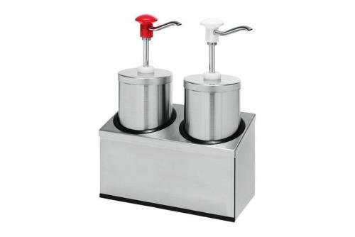 KSD-1120-000 | STANDAARD RVS SAUSDISPENSER INOX POT 2.25L INCL DEKSEL, PER ST,SET 2