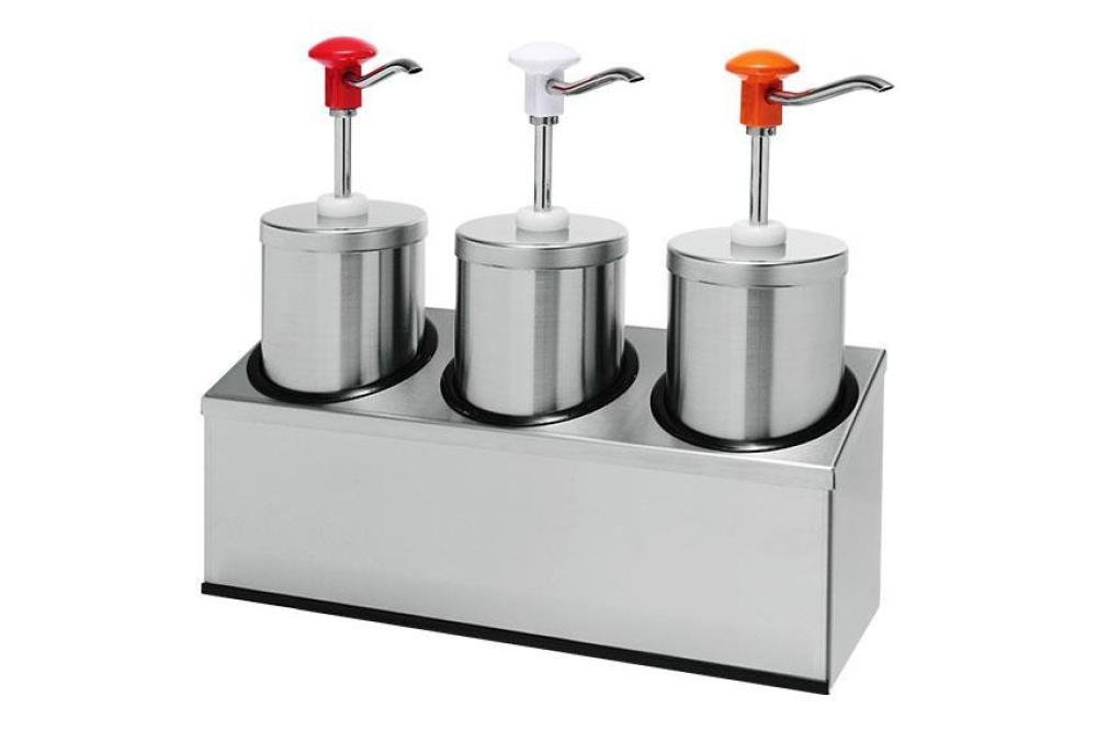 KSD-1130-000 | POMPE A SAUCE STANDARD EN INOX AVEC RECIPIENT 2.25L ET COUVERCLE SET 3