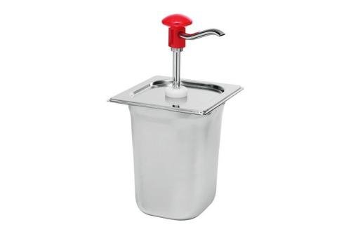KSD-2010-000 | GASTRONORM RVS SAUSDISPENSER INOX POT 2.5L INCL DEKSEL, PER STUK