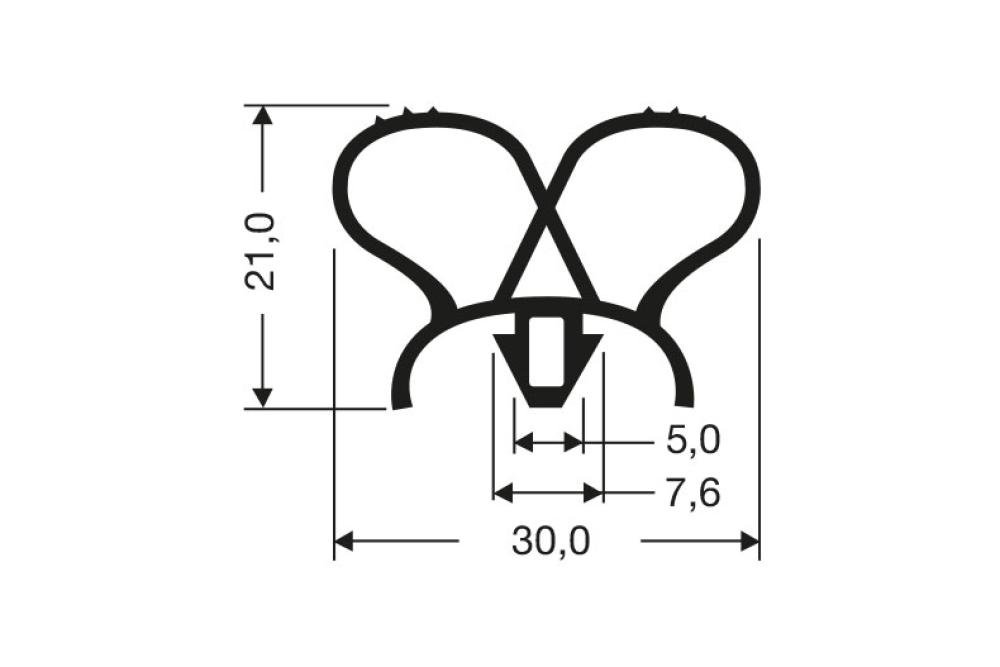 JCR-0100-020 | INDRUKPROFIEL RUBBER