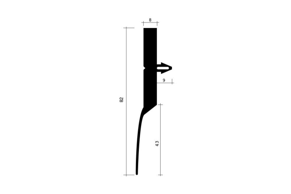 JCR-0190-020 | INDRUKSLEEPBAND RUBBER VOOR DRAAIDEUR KOELCEL - H = 82MM