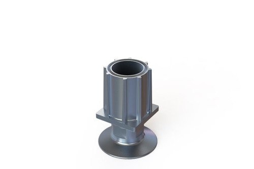 Inbuisvoet 40x40mm - aluminium - flens