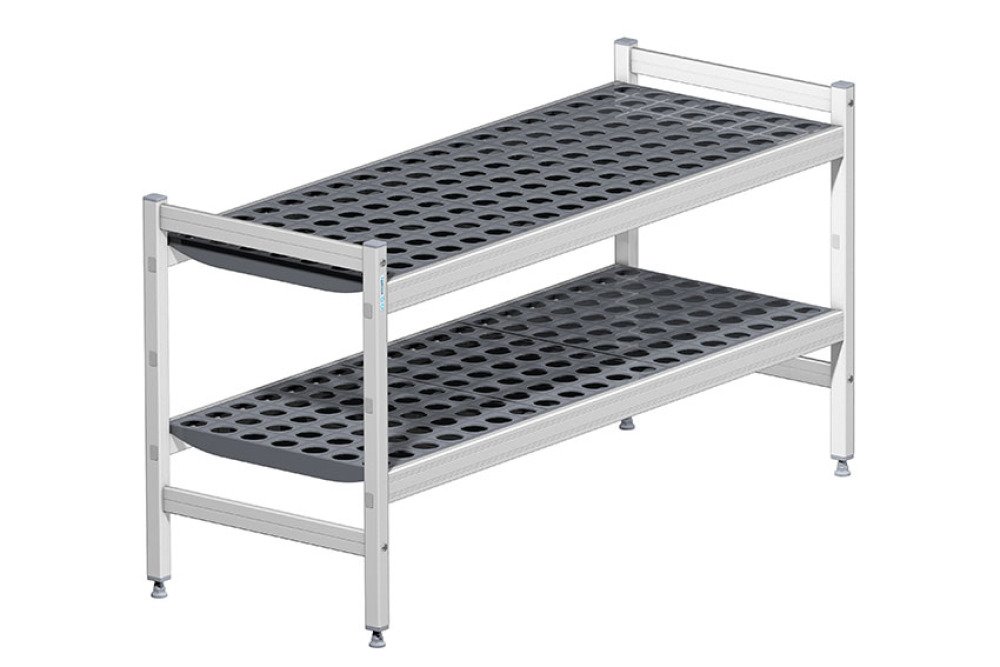 Vestiaire rek/-bank - 2 niveaus - 1200x460x600mm