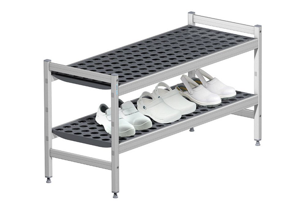 Vestiaire rek/-bank - 2 niveaus - 1200x460x600mm