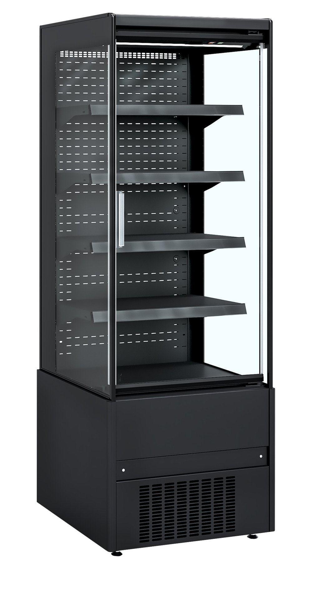 MCB65H (ECRON BK) Wandkoeler zwart met glasdeuren