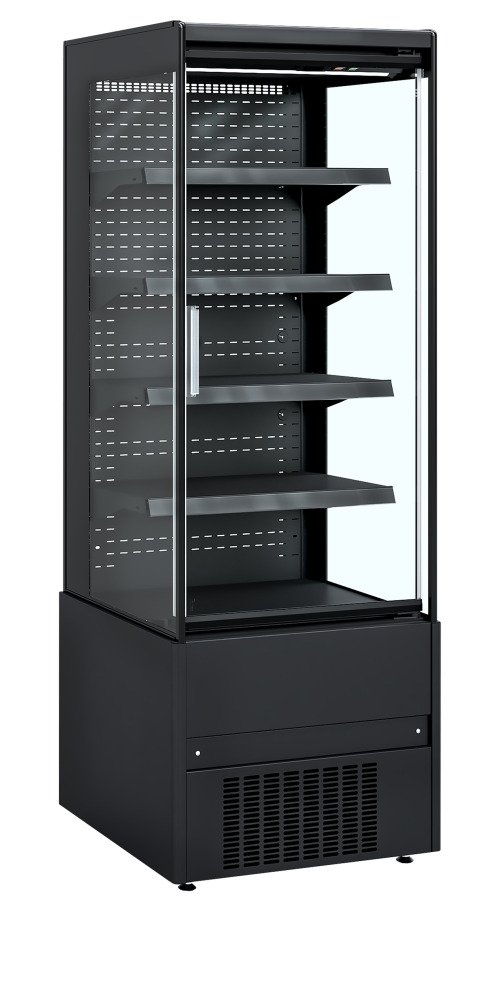 MCB65H (ECRON BK) Wandkoeler zwart met glasdeuren