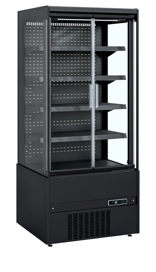 MCB90H (ECRON BK) Vitr. réfrig. libre service noir portes vitr.
