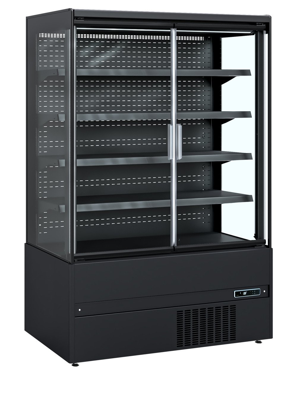 MCB130H (ECRON BK) Vitr. réfrig. libre service noir portes vitr.