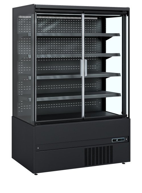 MCB130H (ECRON BK) Vitr. réfrig. libre service noir portes vitr.