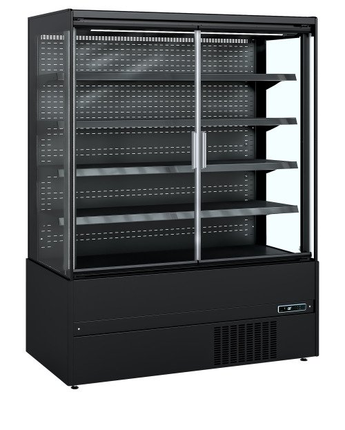 MCB150H (ECRON BK) Vitr. réfrig. libre service noir portes vitr.