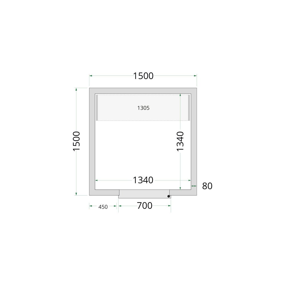 CR 150x150x220 Koelcelpanelen 80 mm