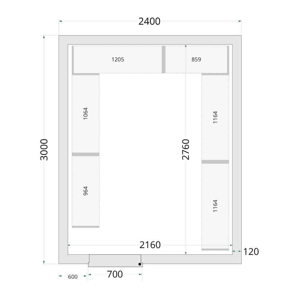 CR 120x150x220 Koelcelpanelen 80 mm