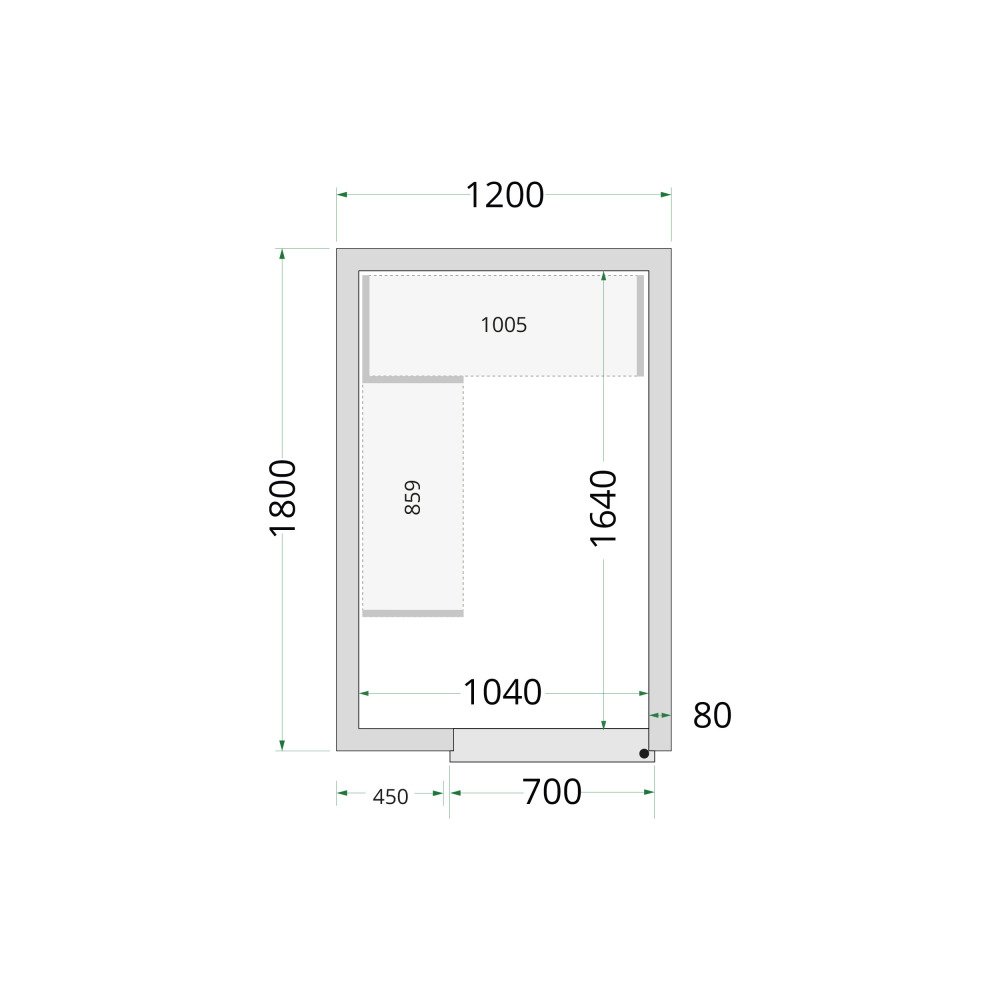 CR 120x180x220 Koelcelpanelen 80 mm