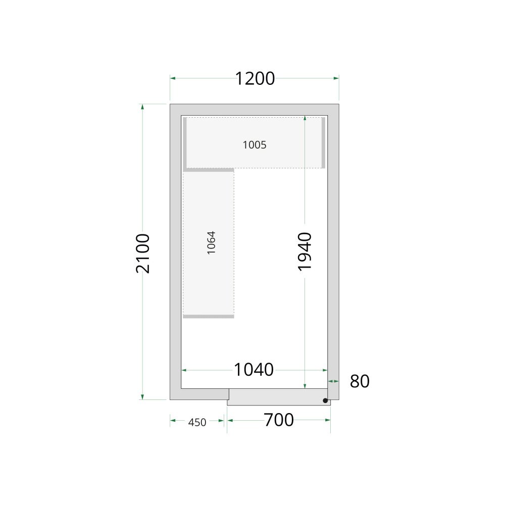 CR 120x210x220 Koelcelpanelen 80 mm