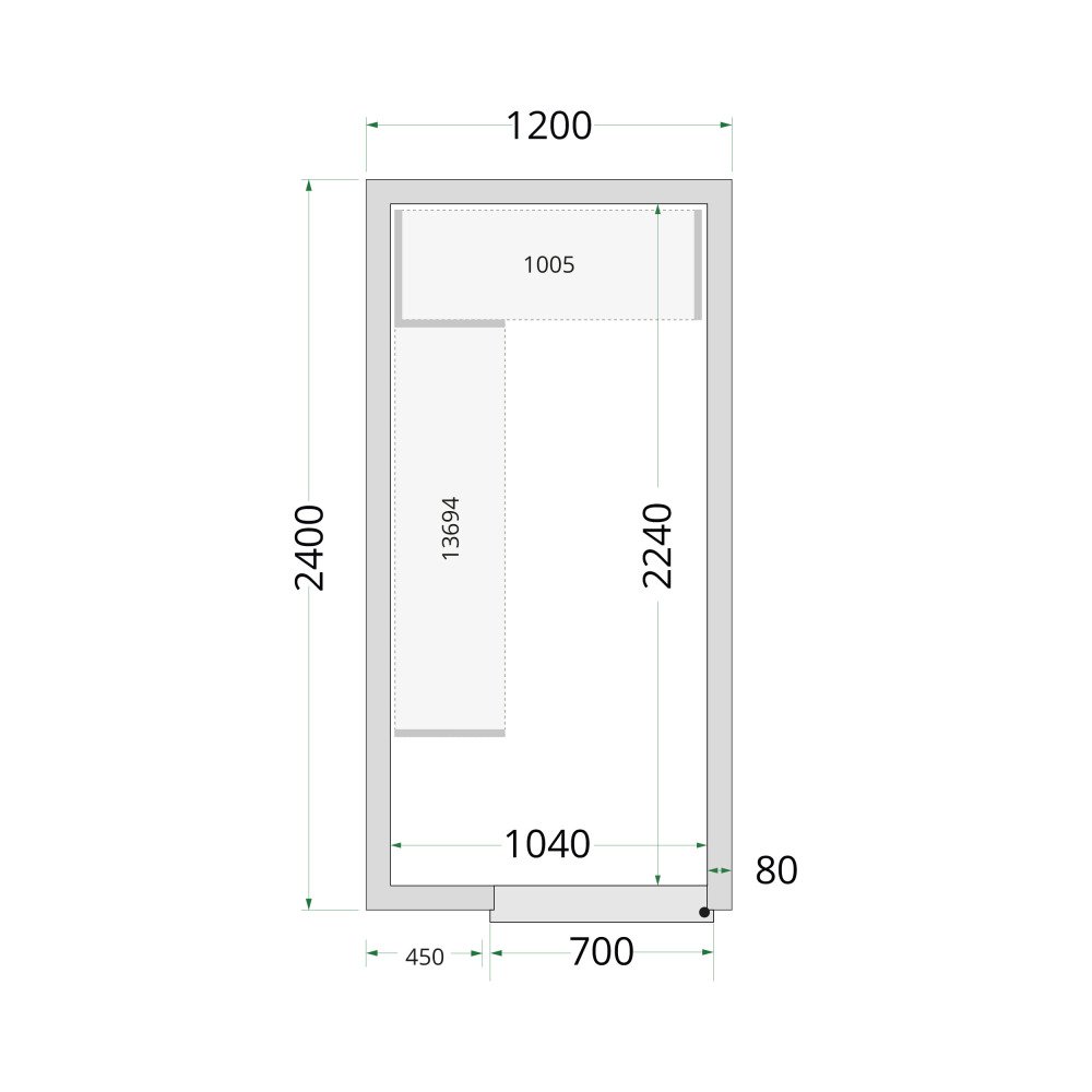CR 120x240x220 Koelcelpanelen 80 mm