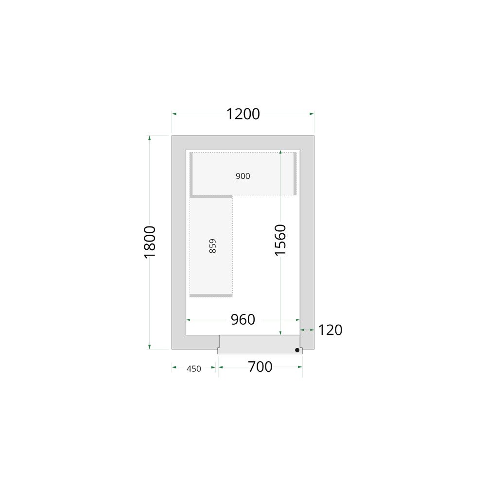 CR 120x180x220 Panneaux de chambre congélation 120 mm
