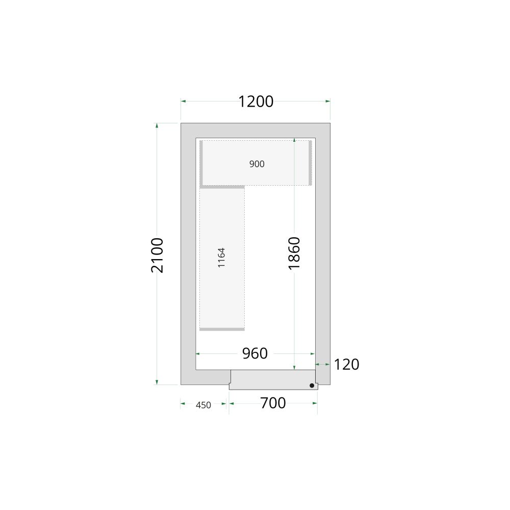 CR 120x210x220 Vriescelpanelen 120 mm