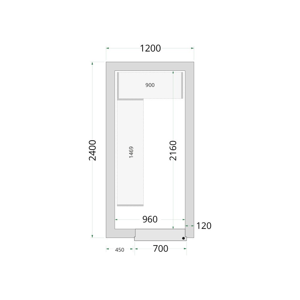 CR 120x240x220 Panneaux de chambre congélation 120 mm
