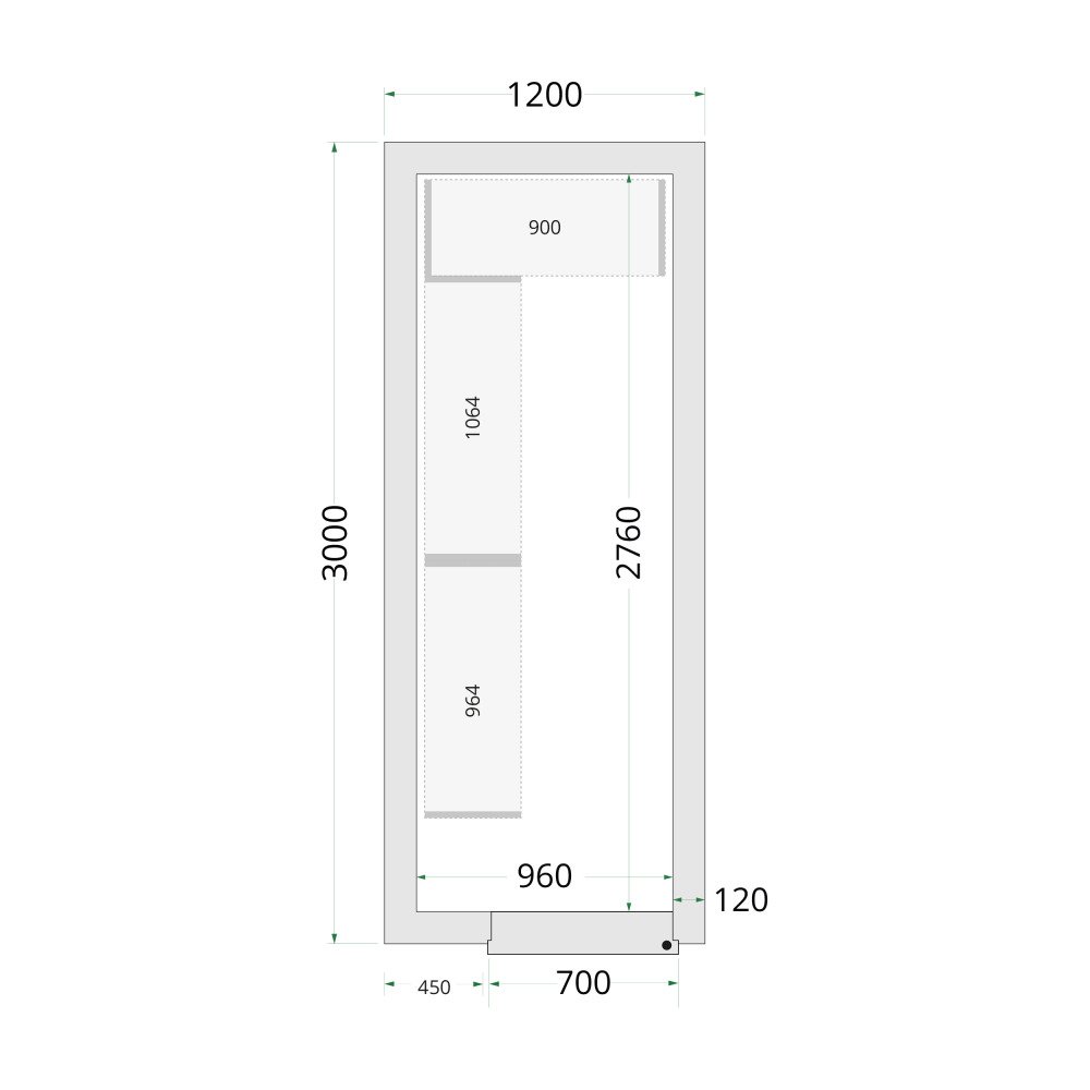 CR 120x300x220 Vriescelpanelen 120 mm