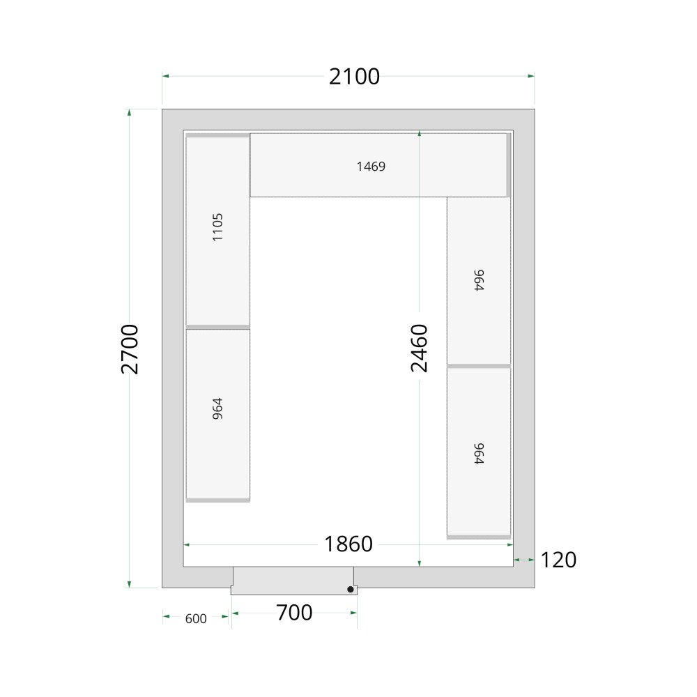 CR 210x270x220 Vriescelpanelen 120 mm