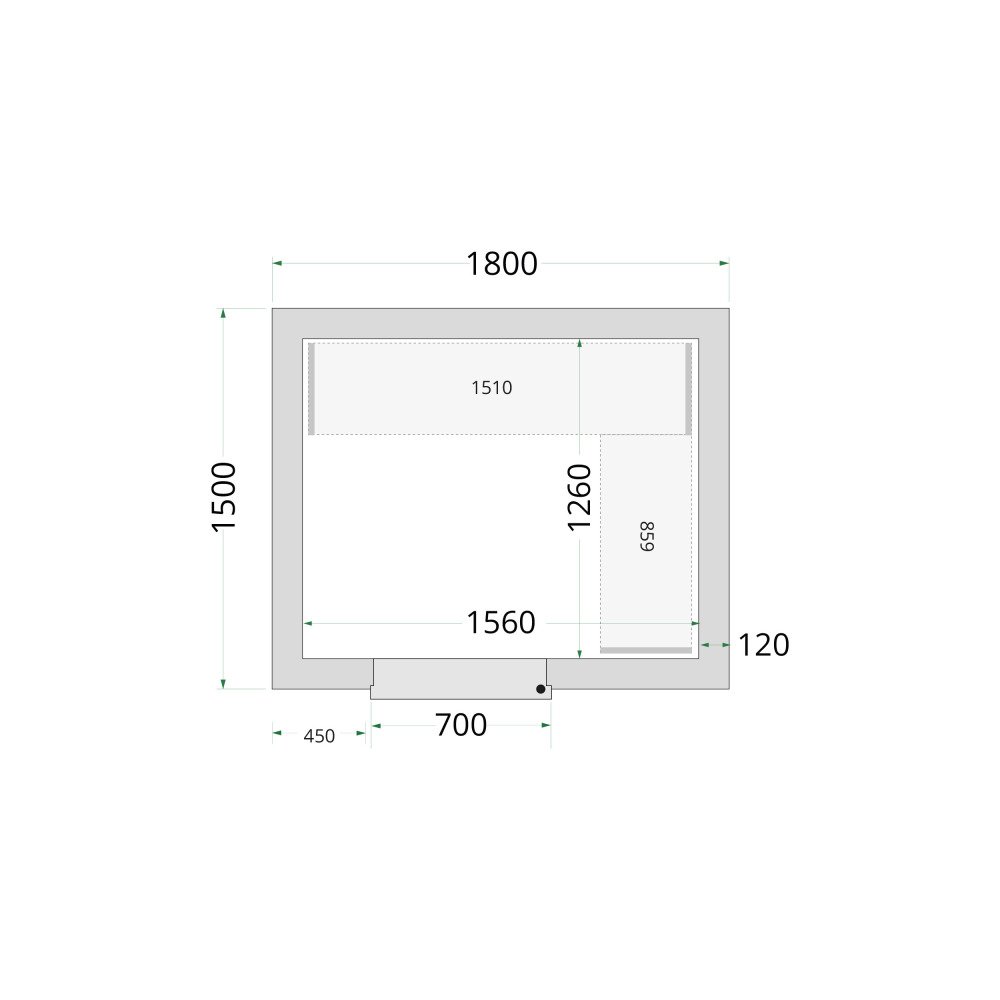 CR 180x150x220 Vriescelpanelen 120 mm