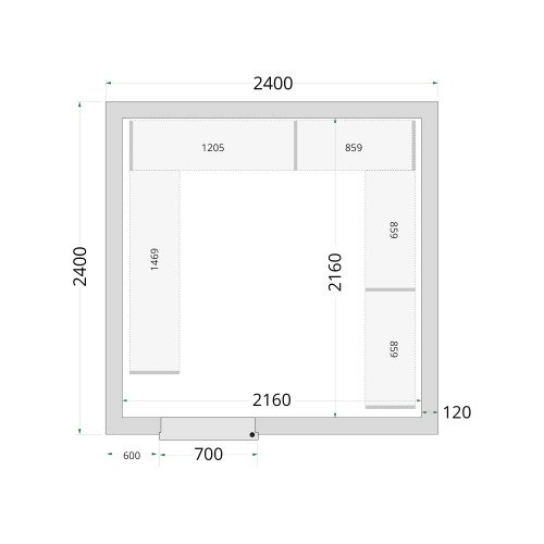 CR 240x240x220 Vriescelpanelen 120 mm