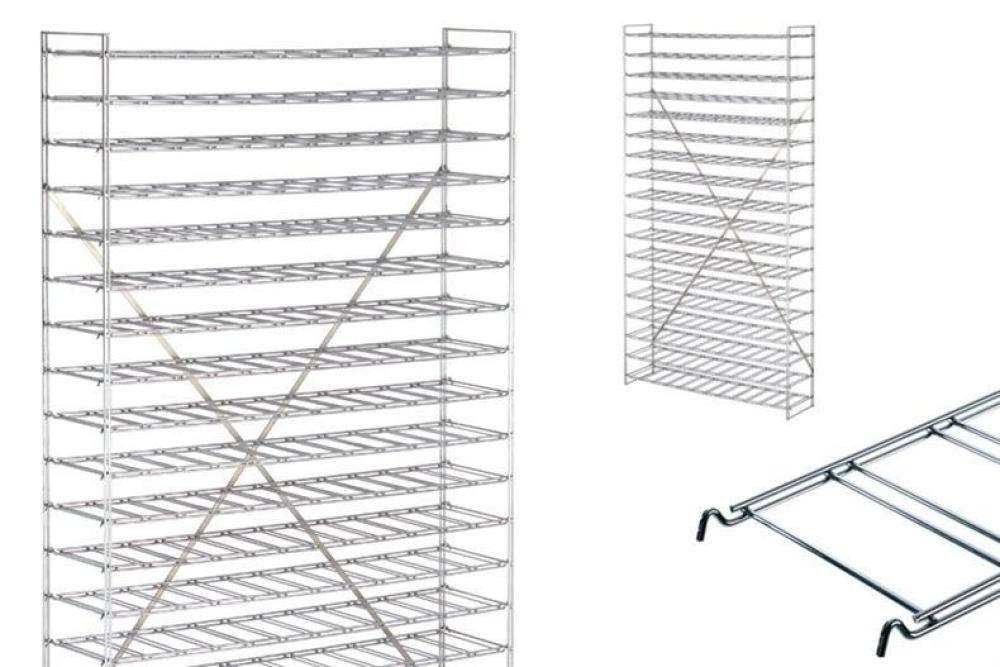 CHR-7290-845 | BASIS WIJNREK 1200X300X1900MM - 18 NIV VERCHROOMD - MAX. 216 FLESSEN