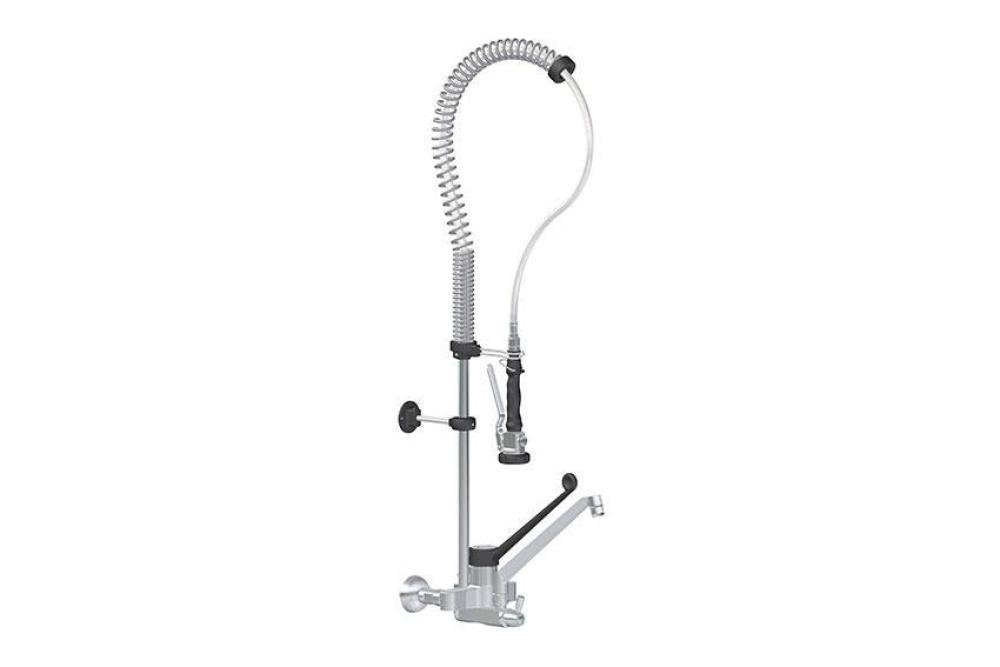 LKF-2641-000 | DUBBELGATS VOORSPOELDOUCHE MUURMODEL INCL. KWARTSLAG TUSSENKRAAN