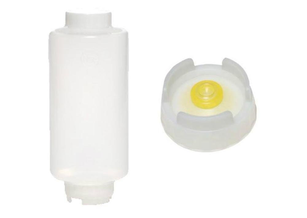 FFO-1526-000 | KNIJPFLES MET MEDIUM MEMBRAAN 6PCE/PCK MET WIT SCHROEFDEKSEL - 946ML