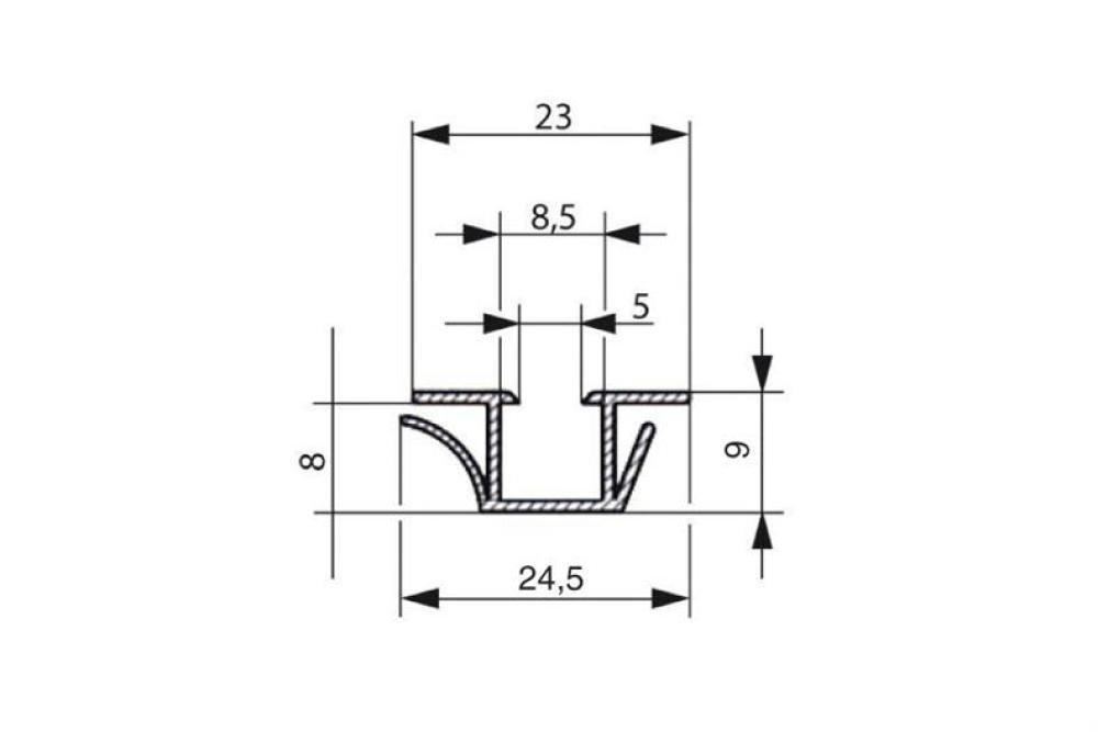 FDG-5831-010 | HARD PVC INZETPROFIEL VOOR JPC-004 4MTR/LNG
