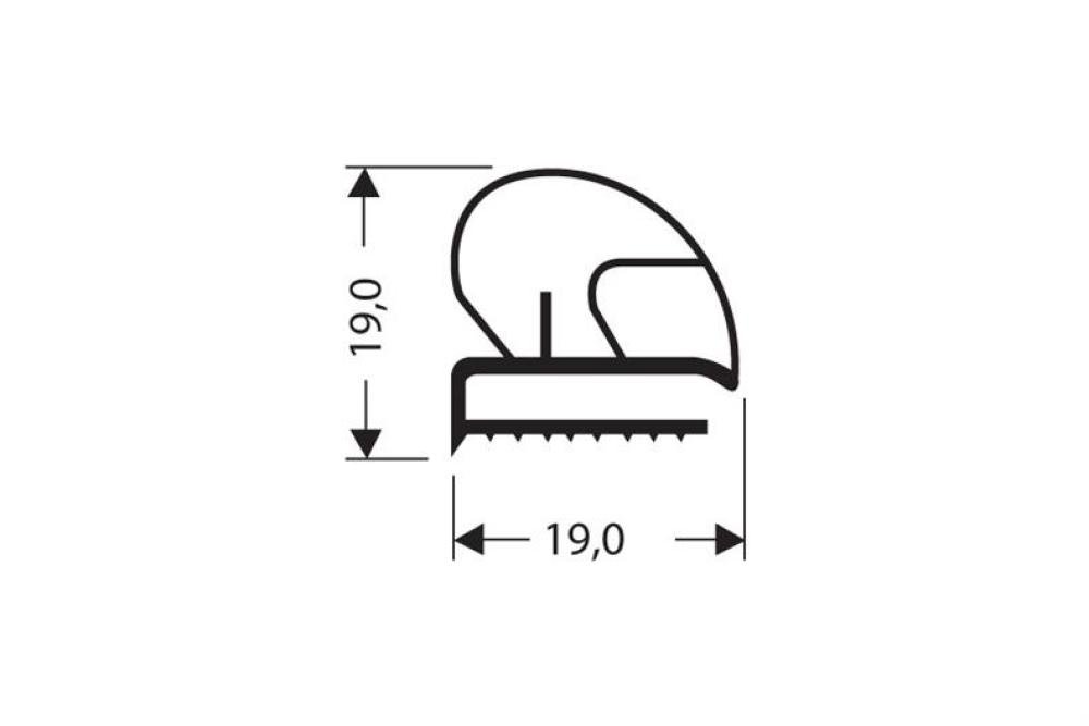 JPF-0120-010 | VLAK PROFIEL PVC 2.55MTR/LNG