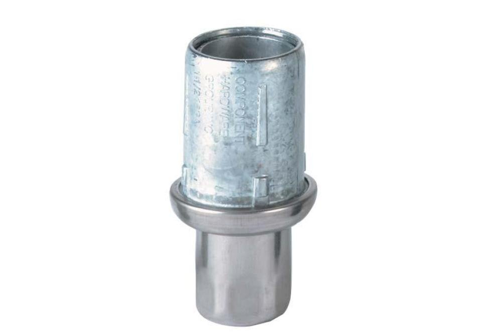 RVR-3138-000 | INBUISVOET VOOR BUIS Ø38MM ZAMAC VERNIKKELD MET RVS DRAAISTUK