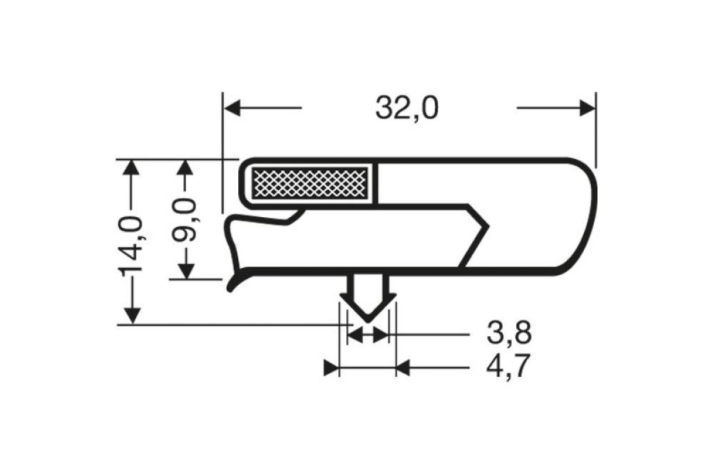 JPC-1530-050 | MAGNEETDICHTING MET MAGNEET 2.55MTR/LNG