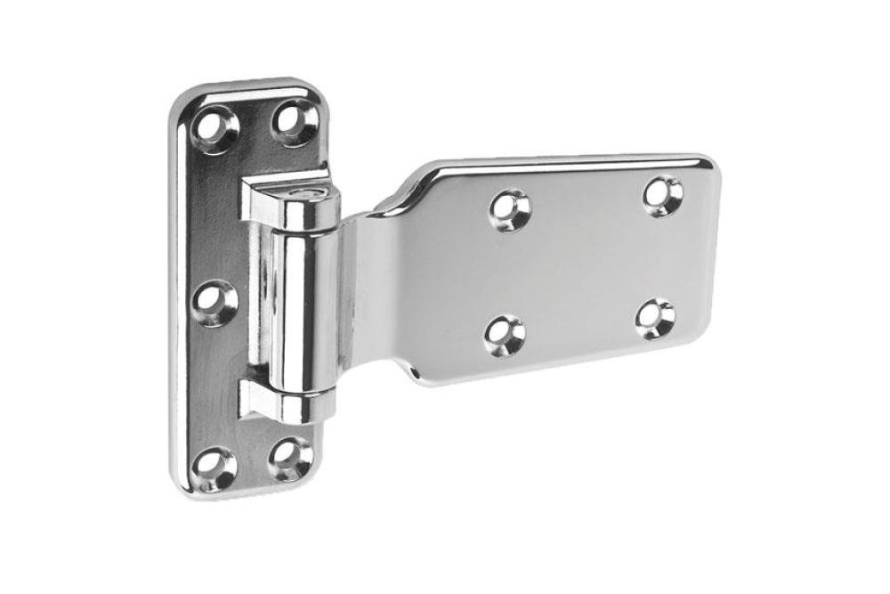 SHC-1200-845 | CHARNIERE CHROMEE DECALAGE '0' REVERSIBLE GAUCHE/DROITE