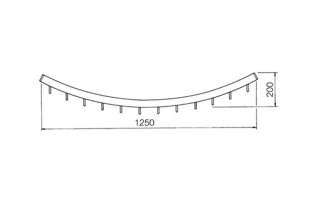 CHB-3086-852 | BARRE A VIANDE LONG DESSUS FINITION : E6/EV1 - 1250MM